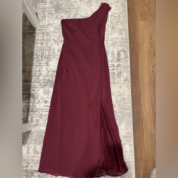 White by Vera Wang Dresses & Skirts - White by Vera Wang long chiffon burgundy wine berry maroon gown size 12.